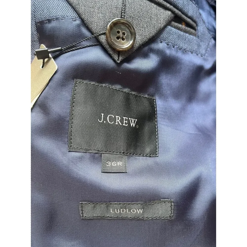 J Crew LUDLOW Slim-fit Suit Jacket, Italian Wool | Mens 36R, Heather Blue NWT